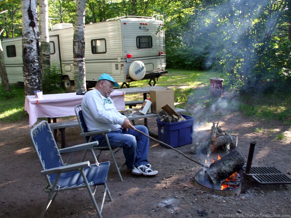 Campfire at the RV Campground