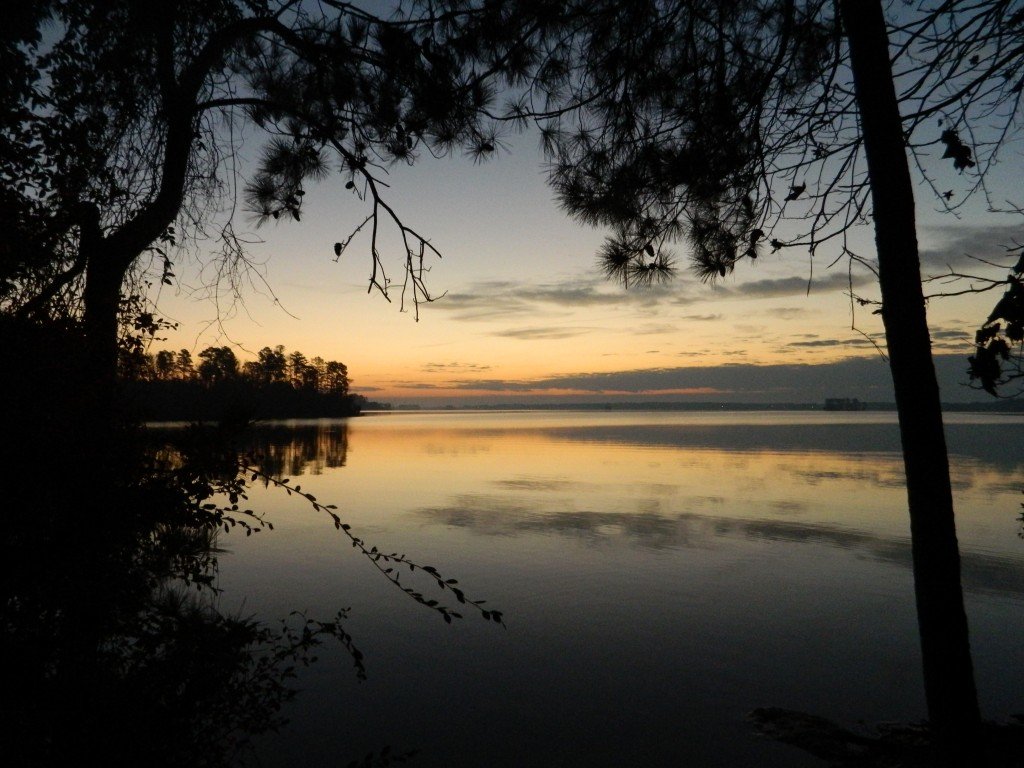 sunset over a lake