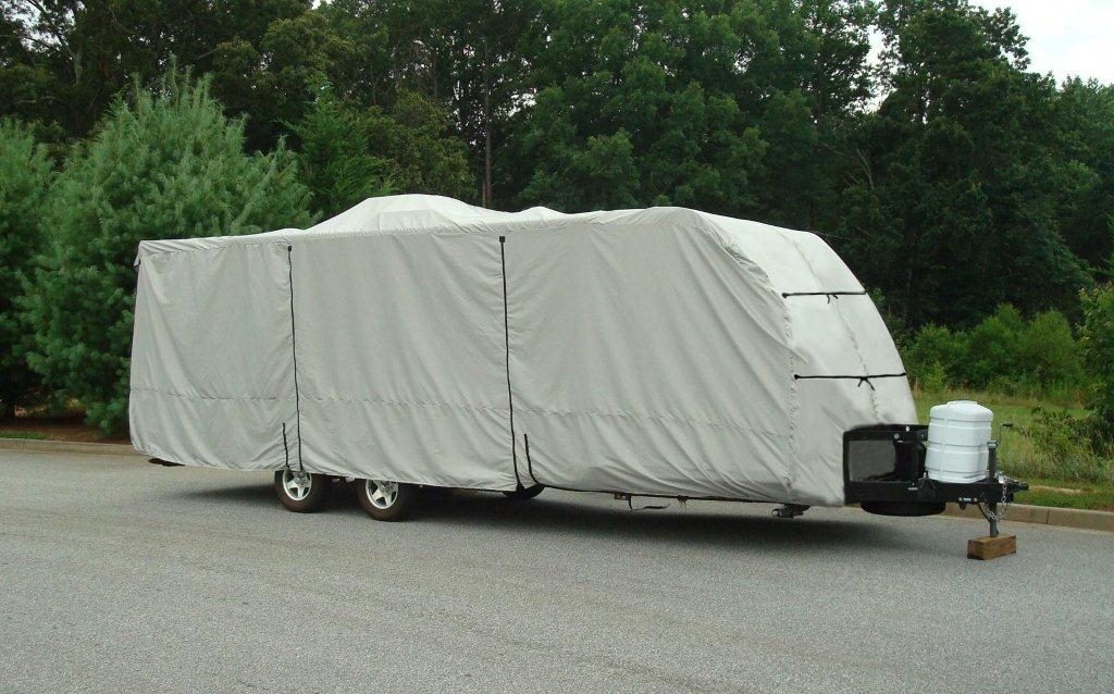Toy Hauler RV with Carver Cover