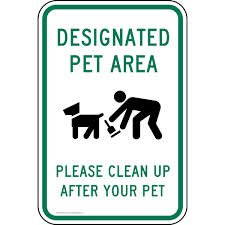 pet area sign