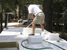 Cleaning an RV roof