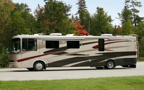 class a rv on road