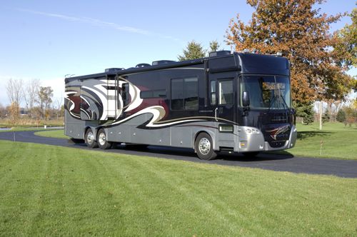 class a motorhome in driveway