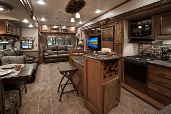 luxury rv kitchen with island